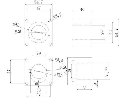 Staffa Motore NEMA 17 53x50x51 Mm Nera Supporto Motore NEMA 17 Sourcing Map - Staffa In Ferro 53x50x51 Mm Per Motori Passo-Passo 42 Mm Accessorio Stampante 3D - Foto 3